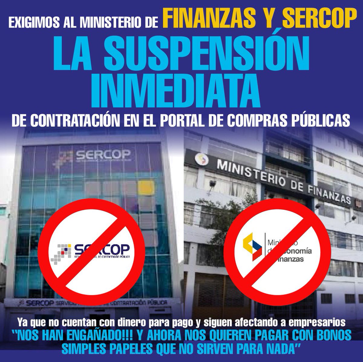 juankchavezP's tweet photo. @RichardM_A basta de enviar emisarios a las reuniones q ni siquiera nos dan micrófono, es hora q de la cara ud cómo Ministro y nos Pague a los #ProveedoresImpagos cambio mi Bono por su Sueldo @Lenin así o más claro https://t.co/jZ7WlvsDVf