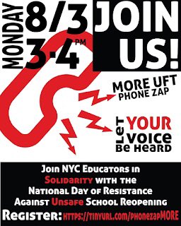 National Day of Resistance Against Unsafe School Reopening
VIRTUALLY RALLY NOW
Registration Link: tinyurl.com/phonezapMORE
To participate in the Phone Zap

TOOL-KIT
docs.google.com/document/u/1/d…

#RefusetoReturn #WeWontDieforDOE #OnlyWhenItsSafe #SchoolsOurStudentsDeserve 
#UnionStrong