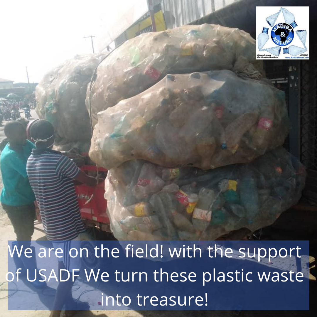 Madiba20161's tweet photo. Nous sommes sur le terrain ! 
Avec le soutien de notre partenaire @USADF  Nous transformons des déchets plastiques en trésor au Cameroun!

#NousSommesIciPourBatir
#ForAGreenAndCleanWorld
learn more https://t.co/6Ebo0dlbgo https://t.co/CS7aA4twDy
