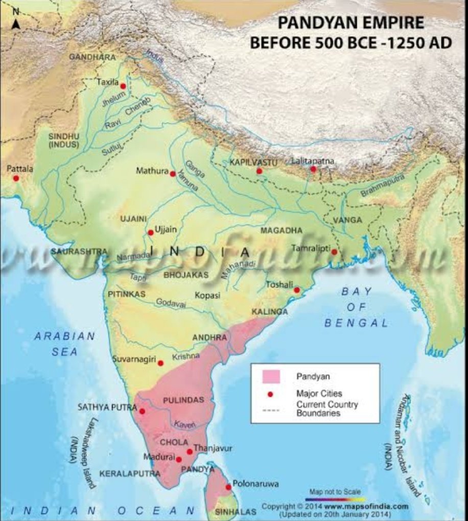  #Thread on Pandya Dynasty of Madurai:Tamil Sangam Literature contains account of Pandya kings and achievements but systematic history is not available.According to available information The Pandyan territories comprised of Tirunelvi, Rammad and Madurai in Tamilnadu. Nedum-