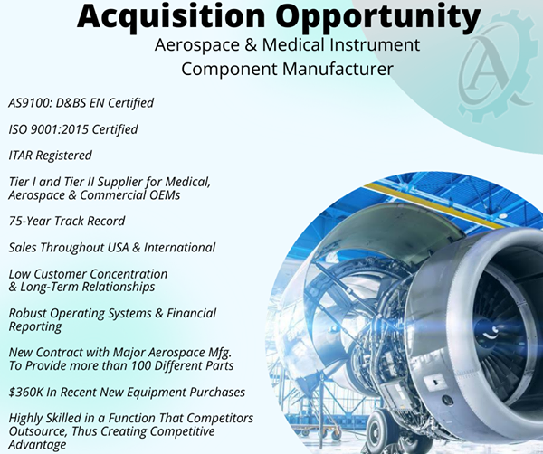 MfgBrokers's tweet photo. Acquisition Opportunity! 👉 https://t.co/k6bZWMi4ys
Client Code: AMIC-605 | 908-387-1000
Contact us for more information TODAY!
#aerospace #medicalinstruments #oems #equipment #CNCturning #CNCmilling #precisiongrinding #stamping #EDM #CAM #mondaymanufacturing https://t.co/ocOxLyVARk