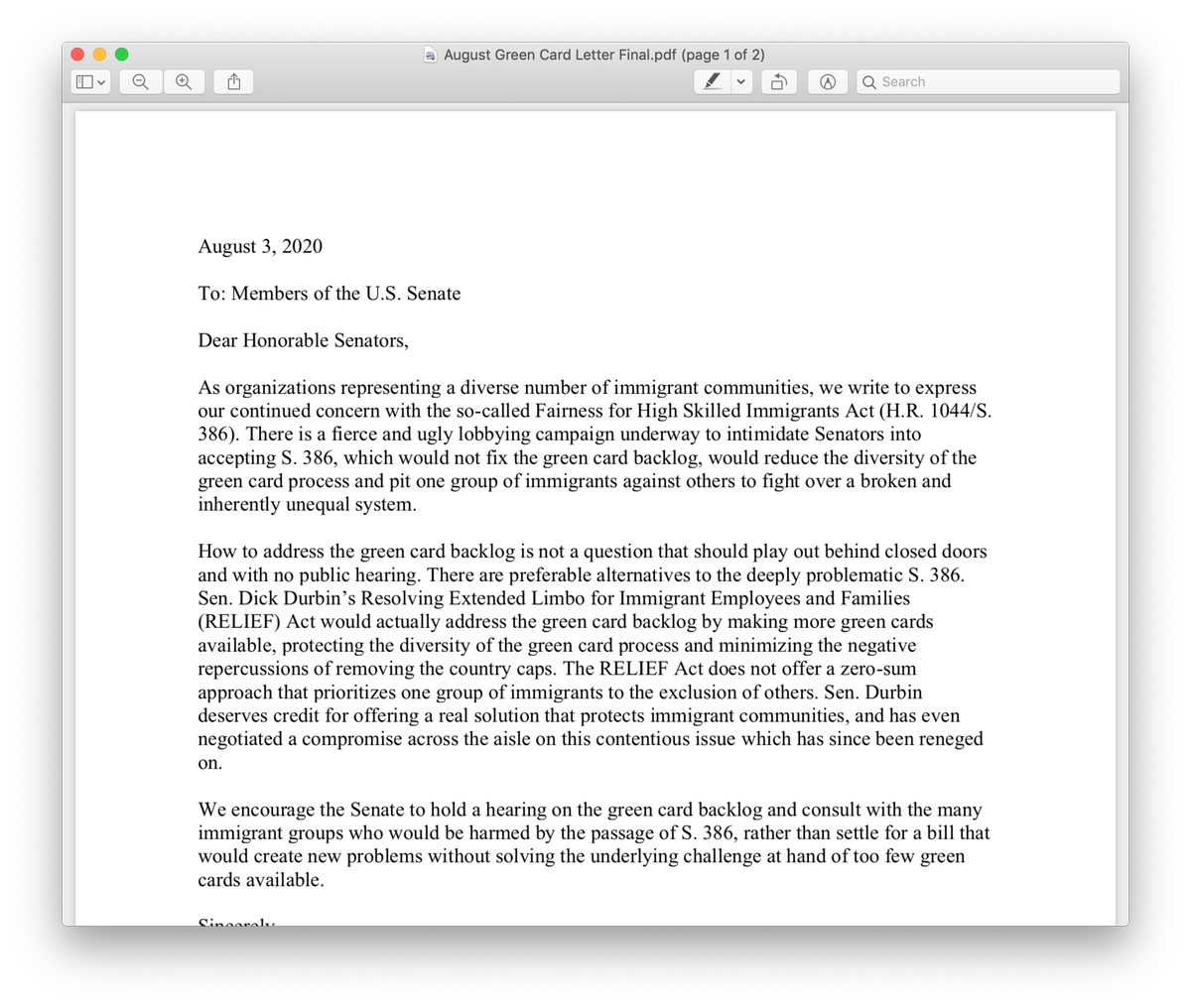 Ynotgreencards's tweet photo. All of US signed a letter w/ 2 dozen organizations (United We Dream, Asian Americans Advancing Justice, et al.)
"There is a fierce and ugly lobbying campaign underway to intimidate Senators into accepting S. 386, which would not fix the green card backlog..."
RT!
@supallofus https://t.co/MqXgEj0NAd