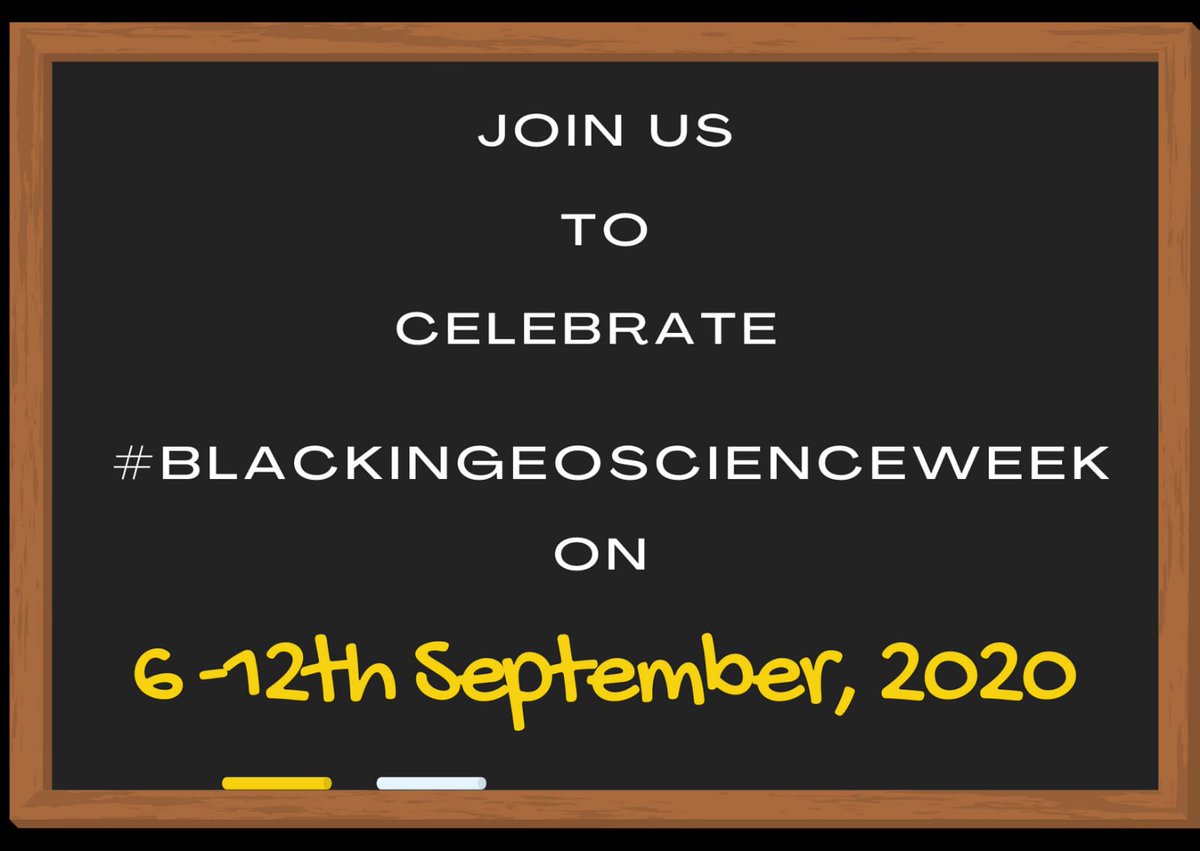 We have a week 🔐 in. Save the dates. 
If you missed a message and want to volunteer please DM @C_Poku93, @TheDroneLady or me.
Thank you to everyone working behind the scenes to celebrate #geo, #cryos #hydro &amp; #atmos-spheric scientists.

 #blackandSTEM #BlackGeoscientist 
 👇🏾👇🏿👇🏽