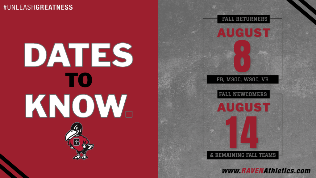 We are inside a week until our fall athletes start to return to campus. We are looking forward to welcoming you back to campus. #RavensWillRise #UnleashGreatness