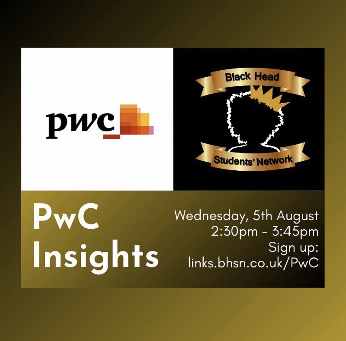 FREE PwC Careers Insight Day @BHSnetwork1 Open to all. Years 13s - University Students. Apply stanford.zoom.us/meeting/regist…