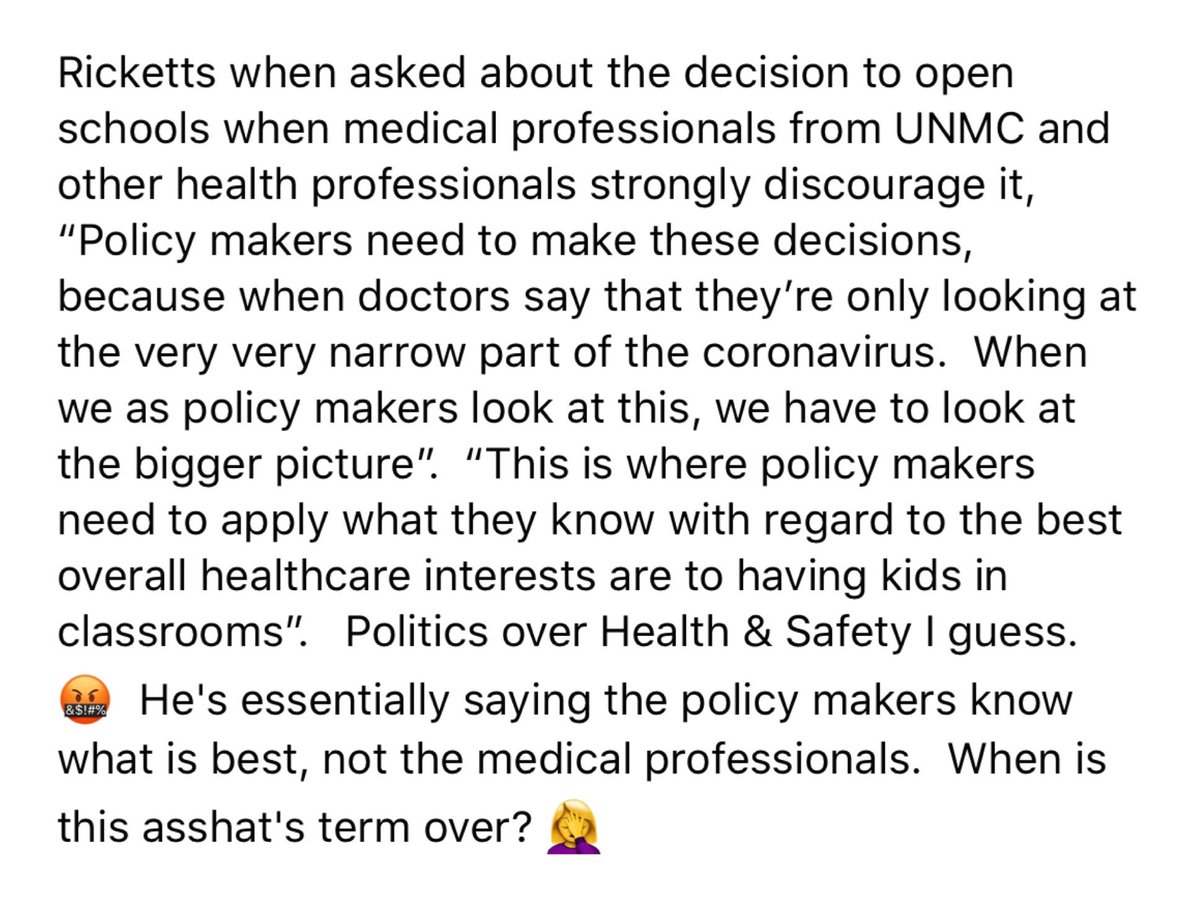 JenniCraft's tweet photo. @GovRicketts 🤦🏼‍♀️🙄😡 #UNMC #COVID19 #GovRicketts https://t.co/kH7xyWHG4w