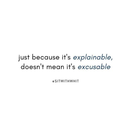 sitwithwhit's tweet photo. Understanding something isn’t the same thing as endorsing it. You can have empathy and boundaries!
#intellectualizing #boundaries #empathy 
https://t.co/csaxn2kv14 https://t.co/UHGf0ae2iP