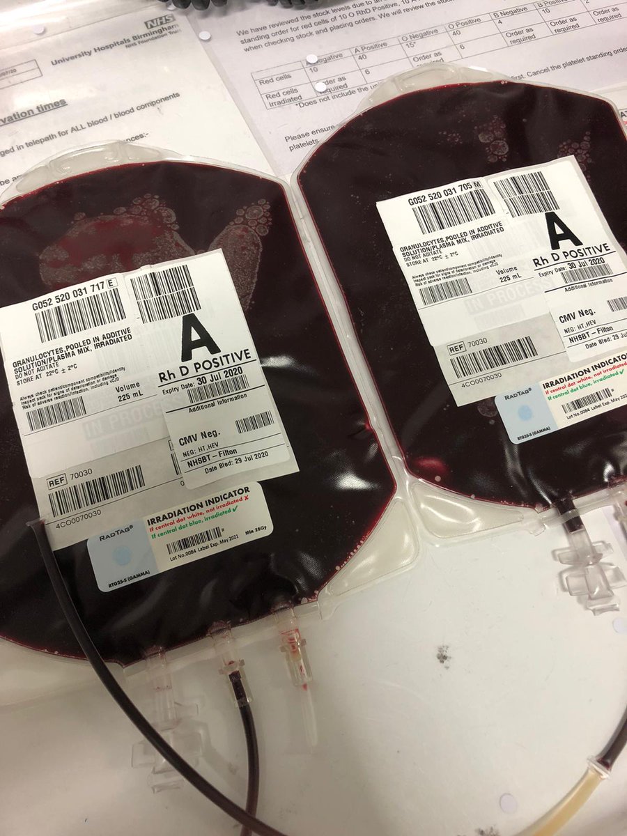 I was on call for NHSBT last week and have discussed lots of patients for whom we have agreed to transfuse granulocytes (GTX). But what are they, when do we use them and how can you get hold of them?  #blooducation