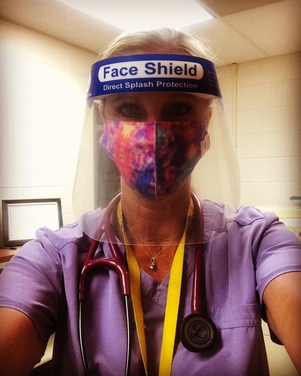 CainNurse's tweet image. My back to school outfit for day one looks a lot different this year.   Let’s do this!!!  #maskupRCS #darthvadervibes #schoolnurse #besafe #stayhealthy