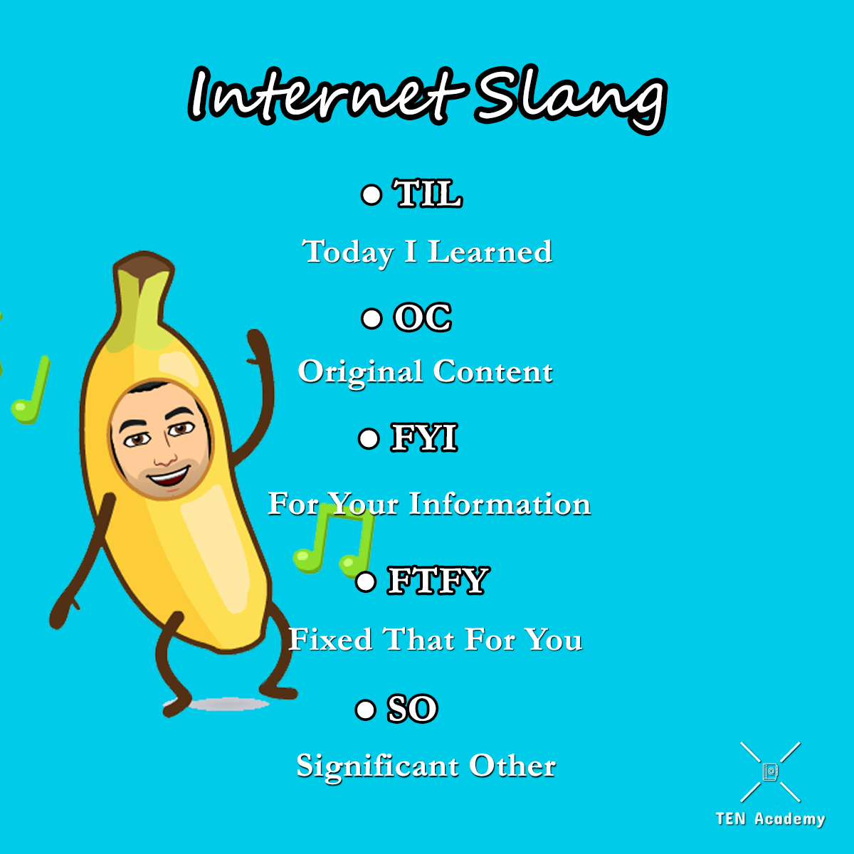 FYI! 👈

#TENAcademy #slang #internet #ielts #englishonline #onlinelessons #languages