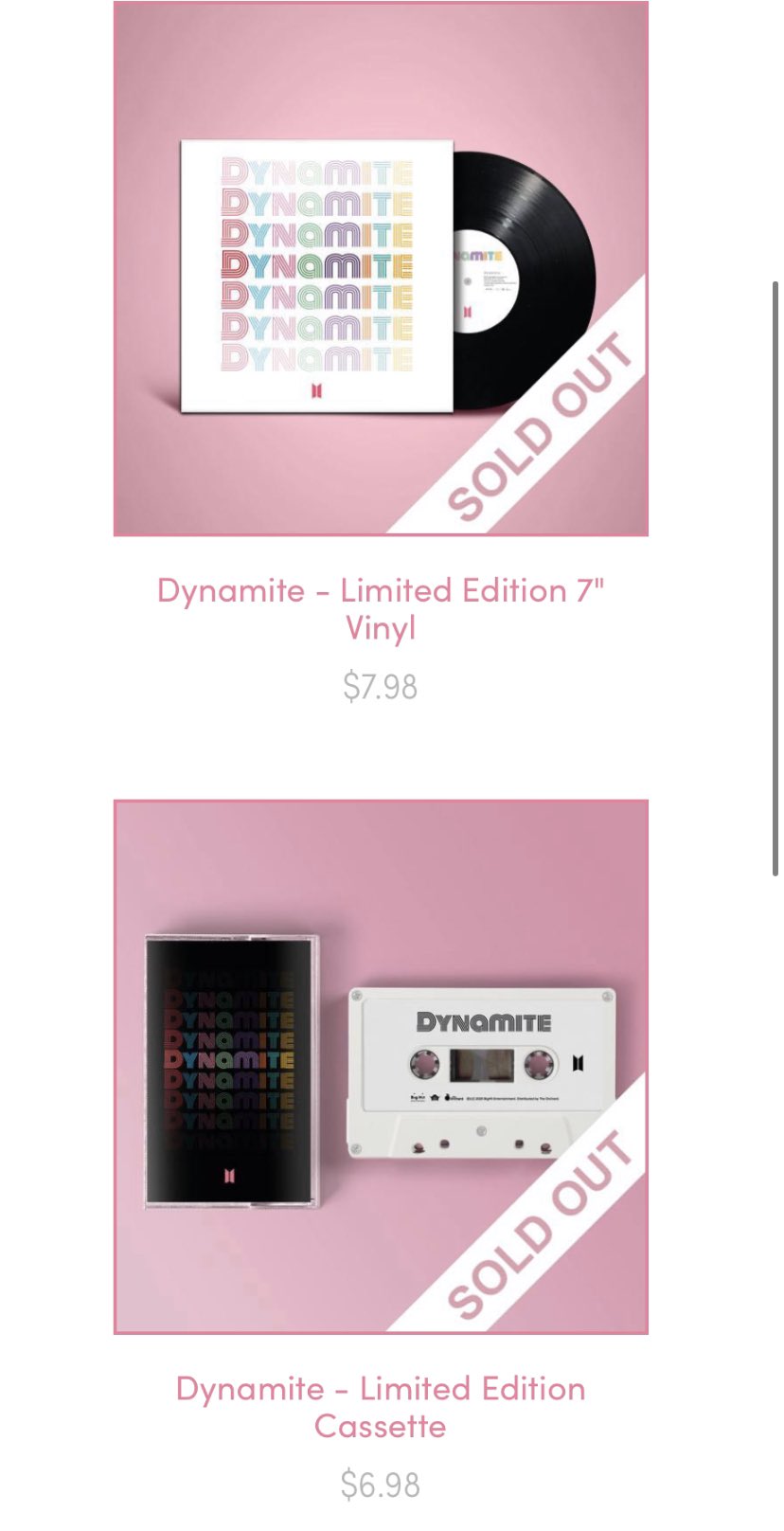 BTS Dynamite レコード&カセット