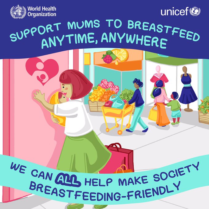 Breastfeeding provides babies with the best possible start in life. #WorldBreastfeedingWeek is an opportunity to show support for mums to breastfeed anytime, anywhere. bit.ly/2XnH2Ic via @WHO