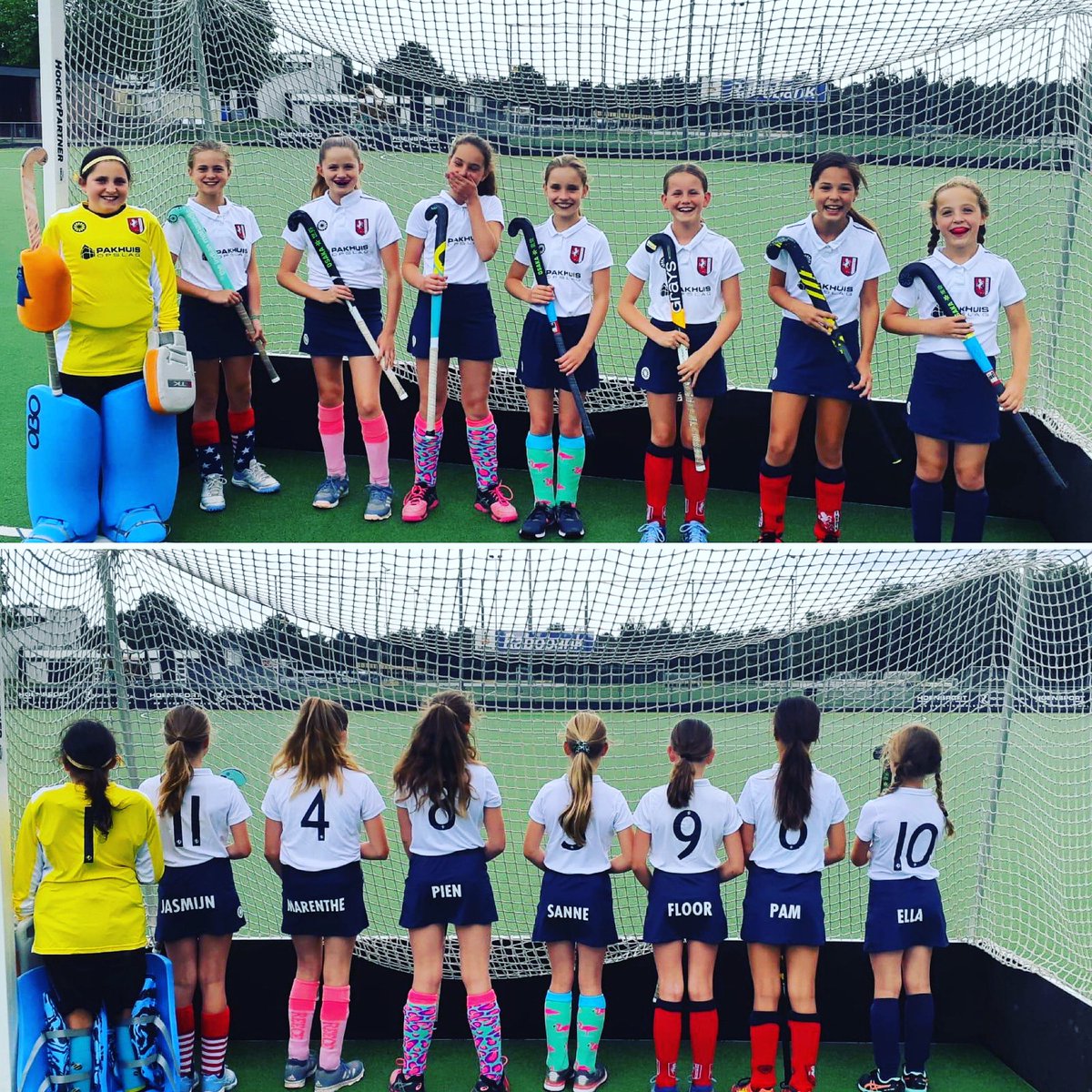 Een deel van de toppers van HC Twente MD1 in hun nieuwe uit-tenue. En dat staat ze super goed!😍👍 <a href="/hctwente/">Hockey Club Twente</a>