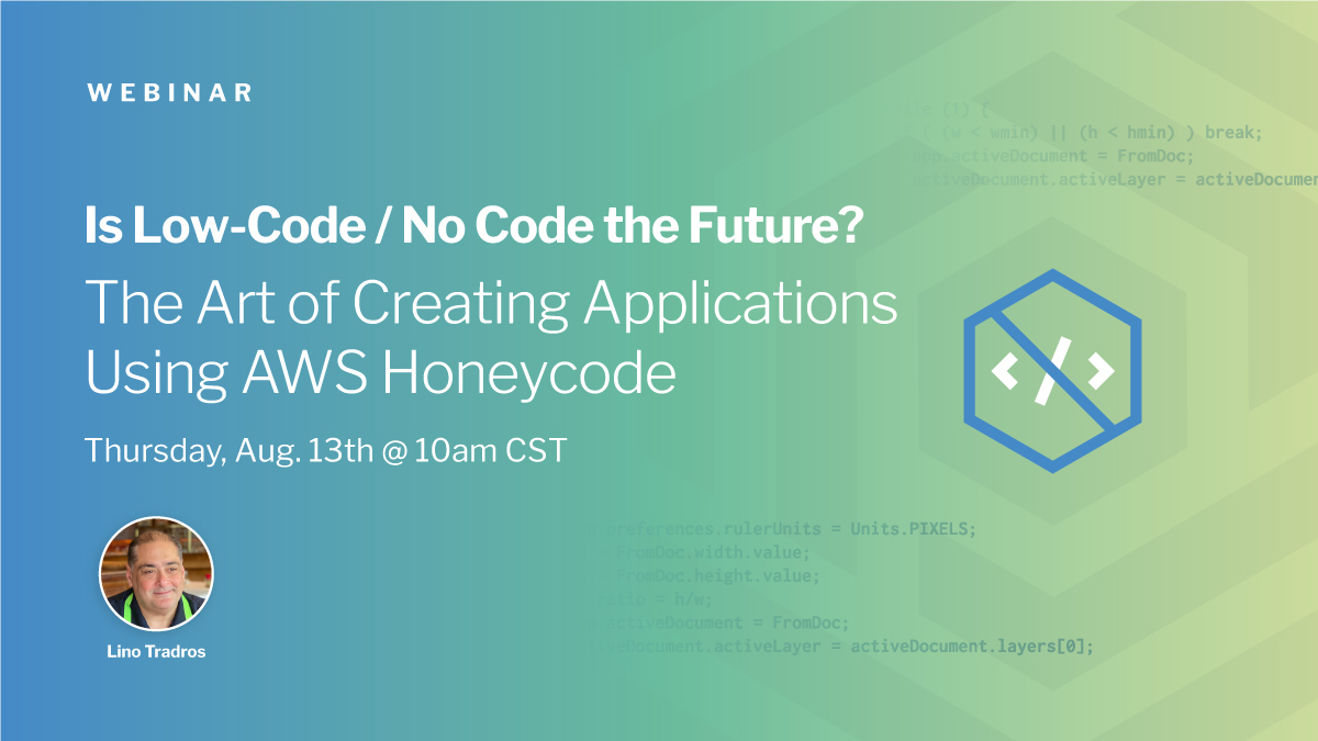 _Americaneagle's tweet image. Join @linotadros on August 13th for an informative live stream covering the Art of creating Applications using #AWS #Honeycode! Tune in at twitch.tv/linotadros!
