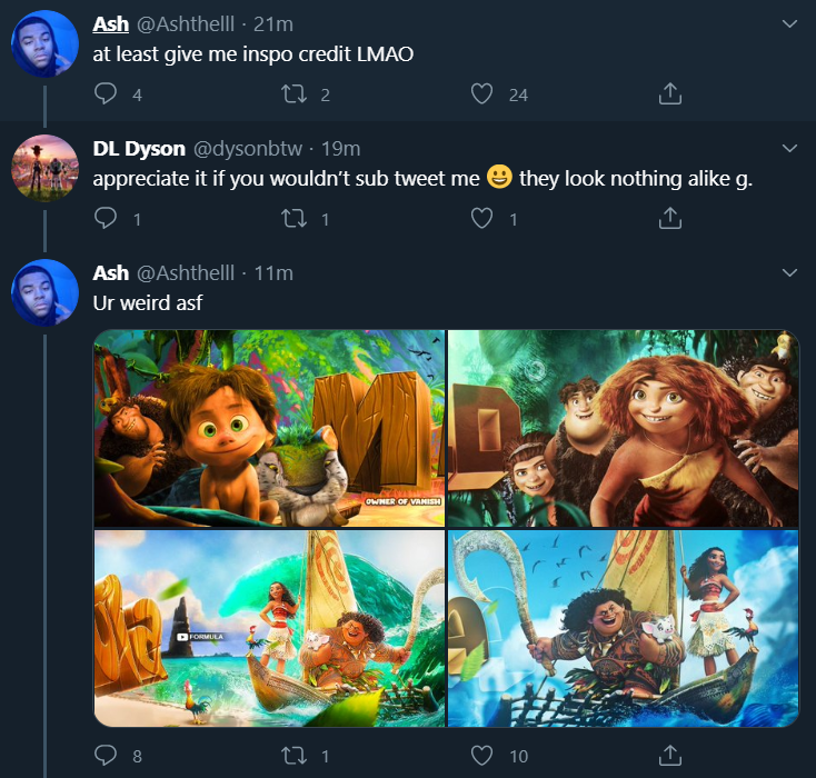 DesignerBeef's tweet image. Todays Designer Beef: 

Ash subtweets dyson because of multiple cloned headers asking for inspiration credit, dyson claims he didnt clone. dyson calls out ash for cloning him because he put the ideas onto a group chat.