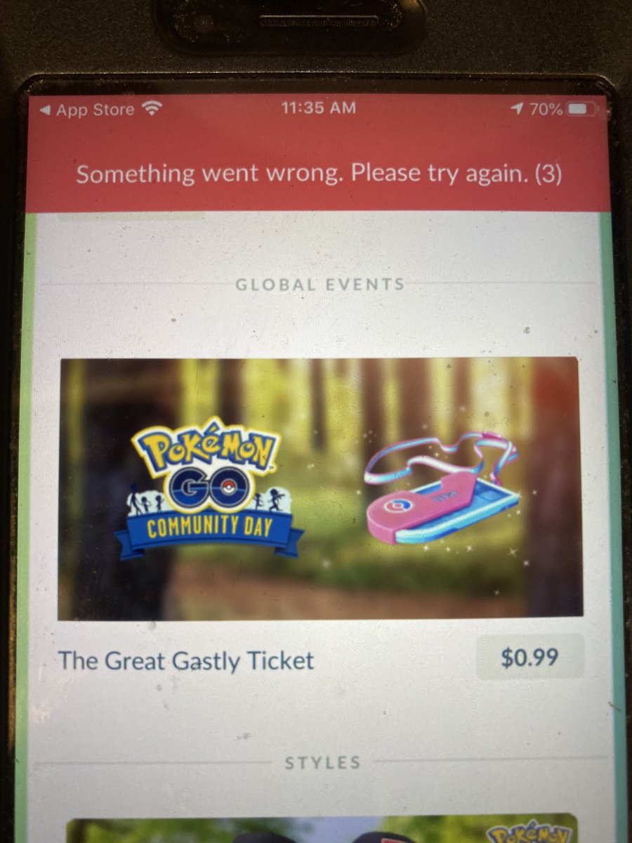 dkramarc's tweet image. @NianticHelp Still waiting for reply to Gastly Event problem. Apple denied refund as per your support staff request (to ask for refund). Contacted you multiple times for 3 weeks, now being ignored! I paid and did not get items! This is stealing.