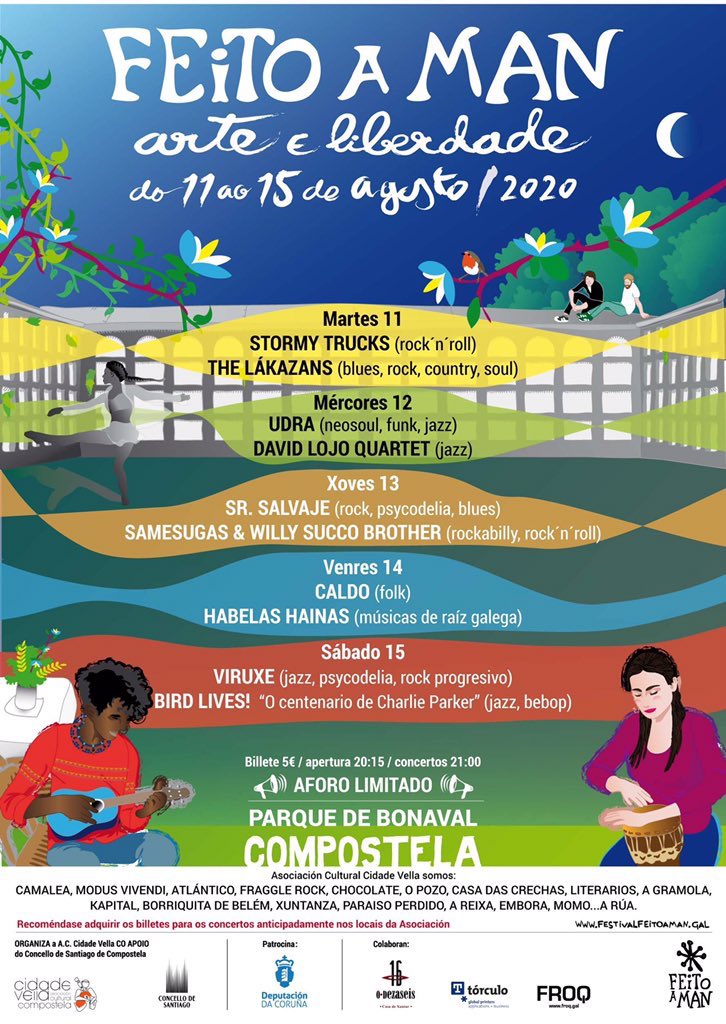 Sr. Salvaje + <a href="/WillySuccoBro/">Willy Succo Brother</a> &amp; <a href="/Samesugas/">samesugas</a>. Xoves, 13 de Agosto de 2020, no <a href="/festfeitoaman/">Feito a Man</a>. Parque de Bonaval (Compostela). 
+ info: festivalfeitoaman.gal