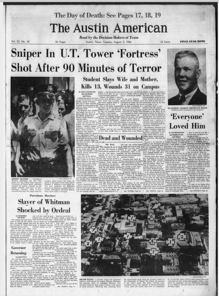 1966 UT Tower shootings (Charles Whitman) photo 1