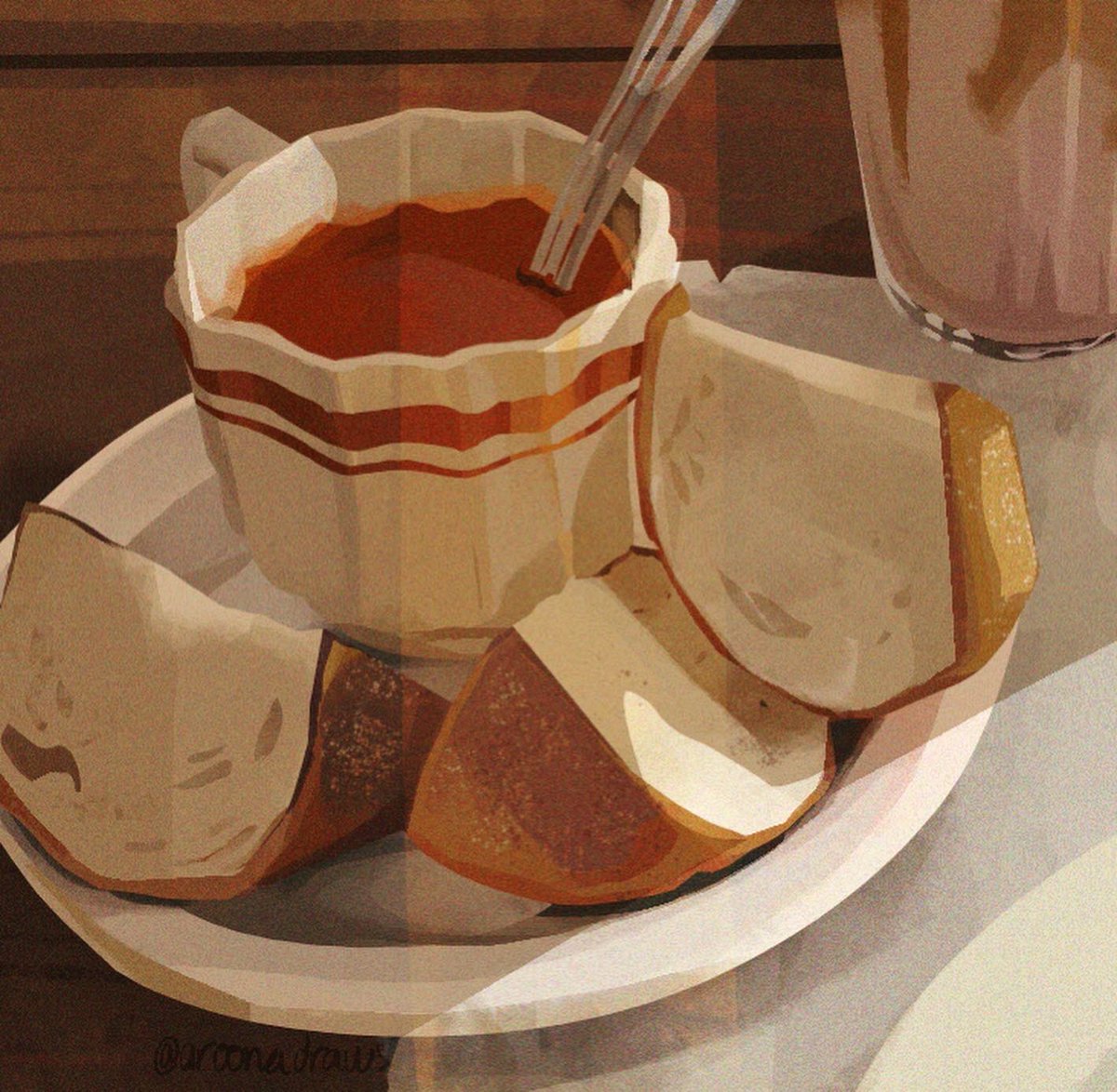 This study was really fun! I ended up changing the lighting and colours around a bit from the photograph #photostudy #procreate #digitalart #food
