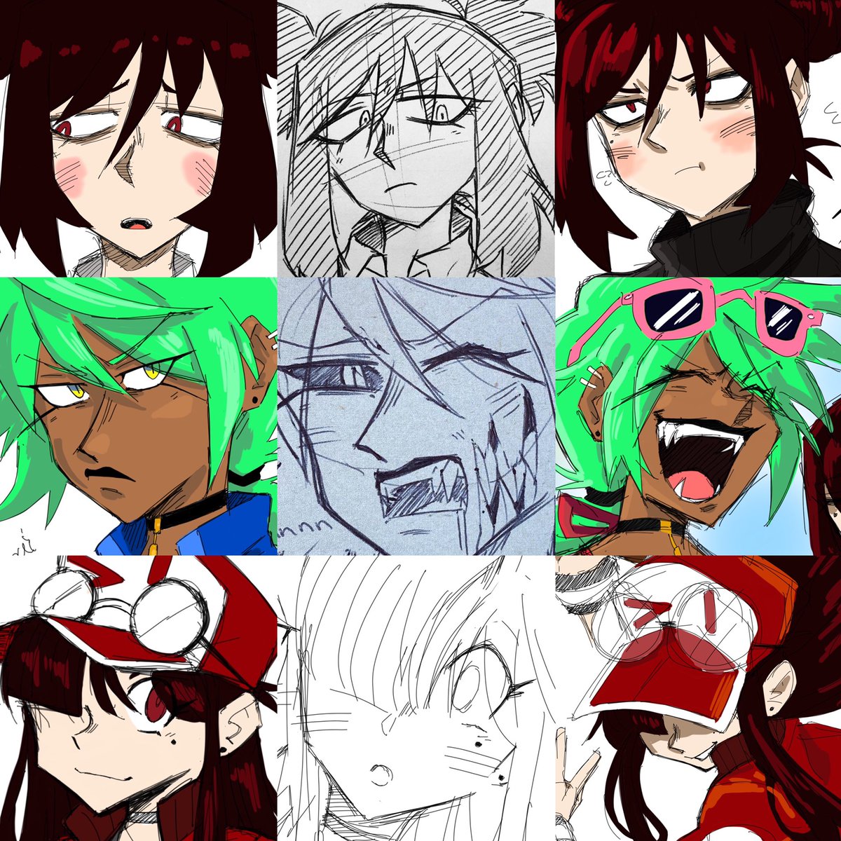 Just felt like putting these together 

#Faceyourart
#Faceyourart2020 
#OC
#DragonBall
#SonicTheHedgehog
#MegaMan
#FFVIIRemake 
#Xenoblade
#BNHA 
#Darkstalkers 