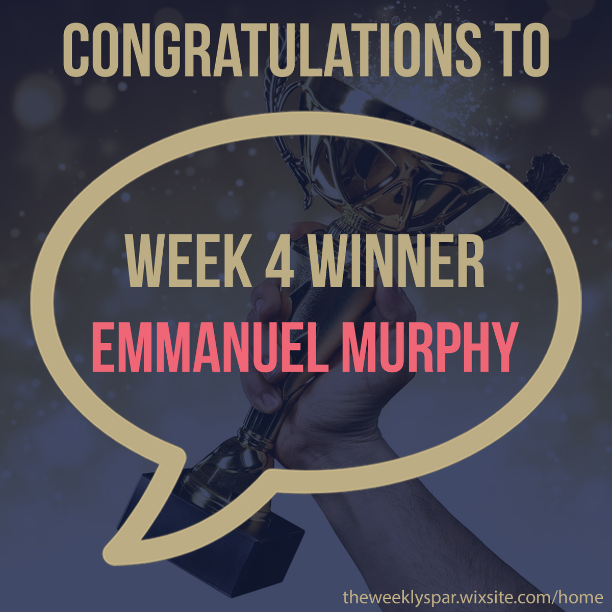 TheWeeklySpar's tweet photo. Congratulations to Emmanuel Murphy for winning the Week Four Weekly Spar tournament! He also earned himself the first ever Demosthenes award! Bestowed upon the top debater of each month, it is indicative of immense talent in speaking and argumentation.
#debate #theweeklyspar https://t.co/j2Hwxe6pVx