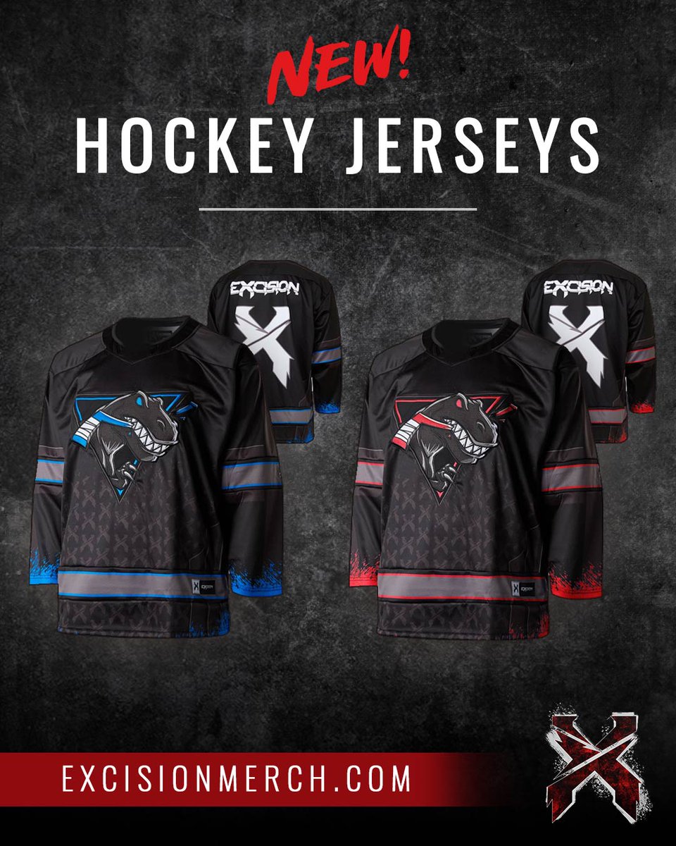 New Excision Hockey Jerseys!, hockey, Surprise, 3 colorways of 🏒 jerseys  are on sale NOW! Are you team blue, purple, or green?!, By Excision Merch