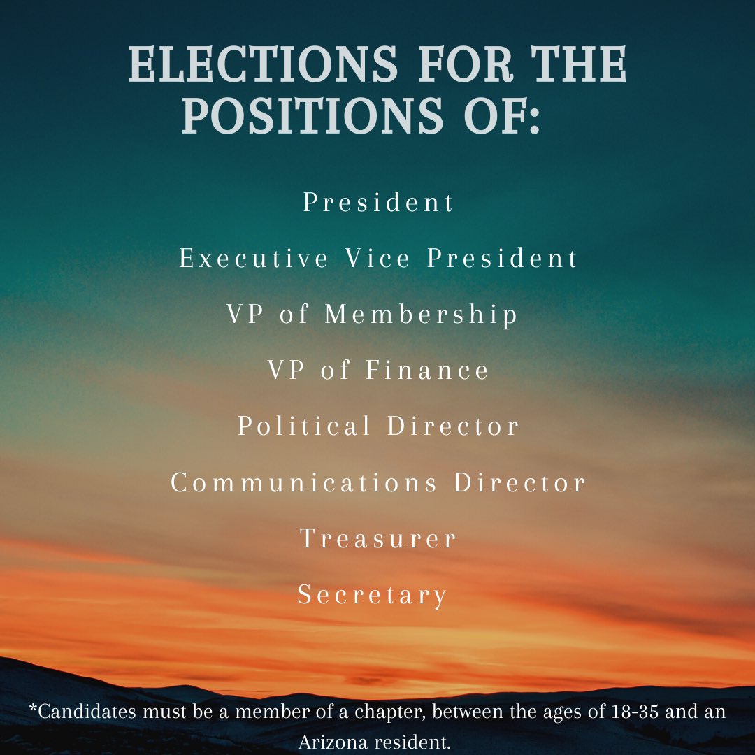 ydaz's tweet photo. Young Democrats of Arizona are hosting our summer convention virtually on August 22 and 23rd! We will be joined by guest speakers, hosting workshops and holding an election for our new executive board. Register for virtual event here- 
https://t.co/hAufjEZXam https://t.co/rndT799hbg