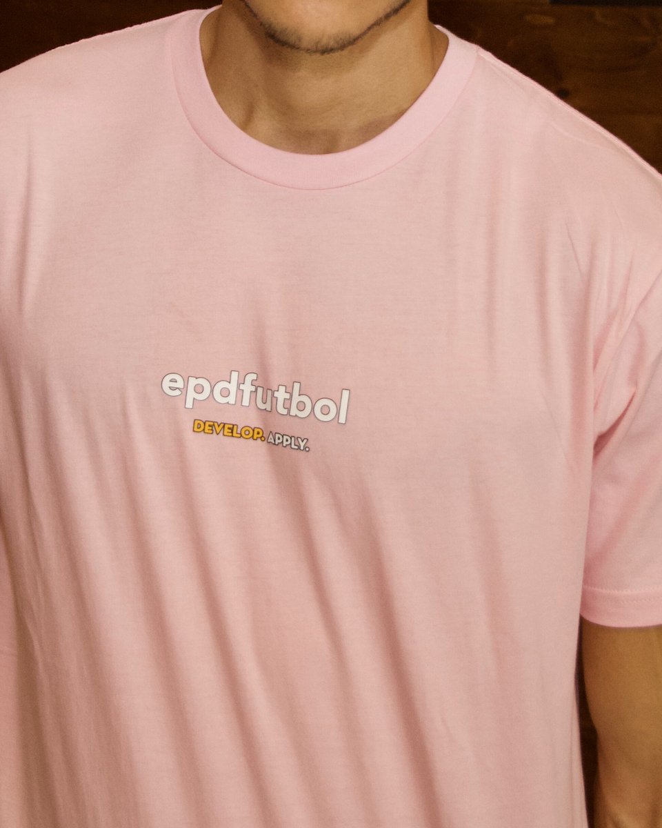EPDfutbol's tweet photo. The EPD Slogan Tee in pink! 🎟 Get yours today! Who needs one? Comment 👕 below! #epdfutbol #tees #streetwear #workout #chill https://t.co/hzO1EMV2pT