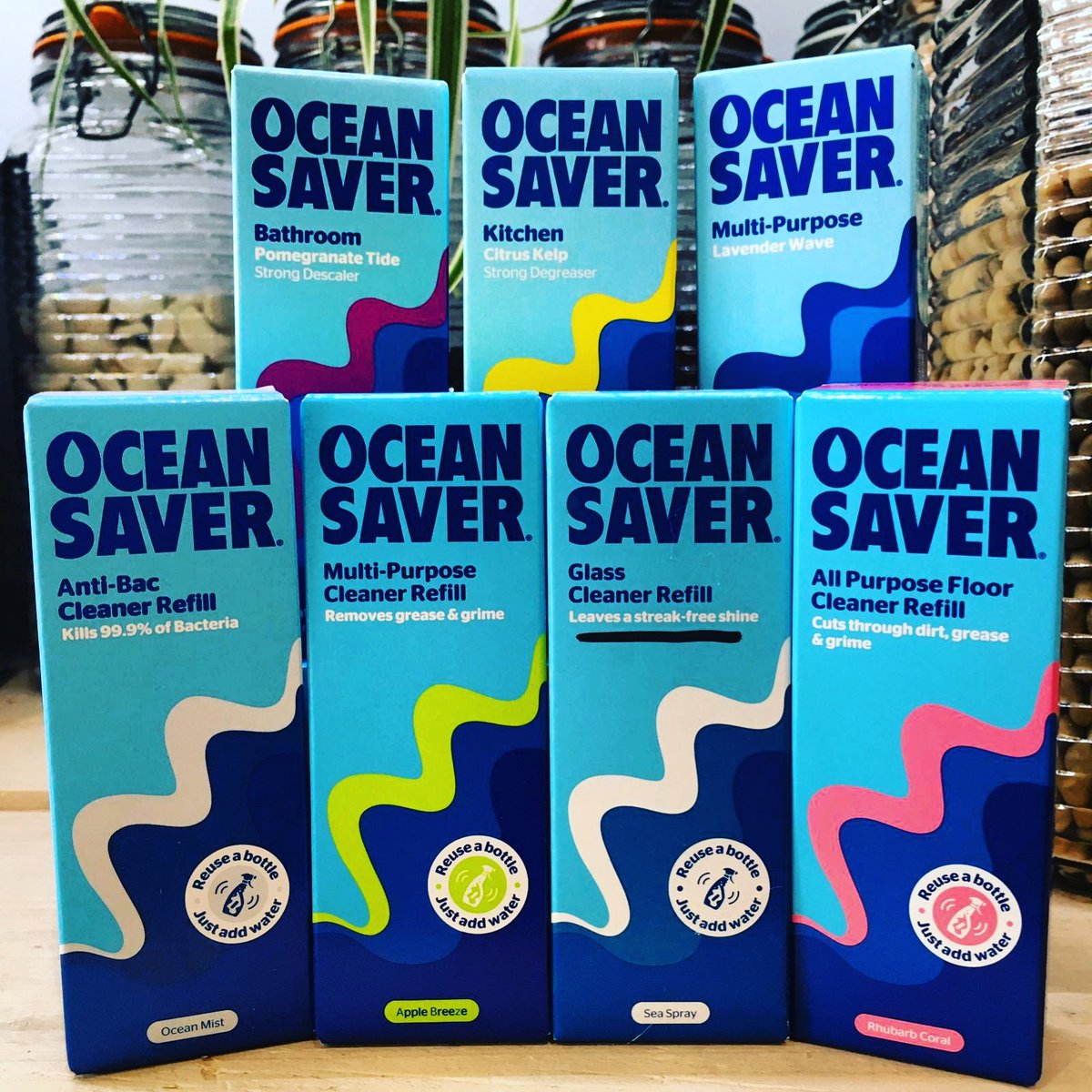 🌊OCEAN SAVERS🌊⁣
❤️ Rhubard all purpose floor⁣
💜 Lavender all purpose⁣
💙 Ocean mist Anti-bac ⁣
💗 Pomegramte bathroom ⁣
💛 Citrus kelp degreaser⁣
💚 Apple degreaser⁣
🖤 Sea spray glass cleaner ⁣
⁣The drops are vegan,100% biodegradable&amp; have superior cleaning power
⁣