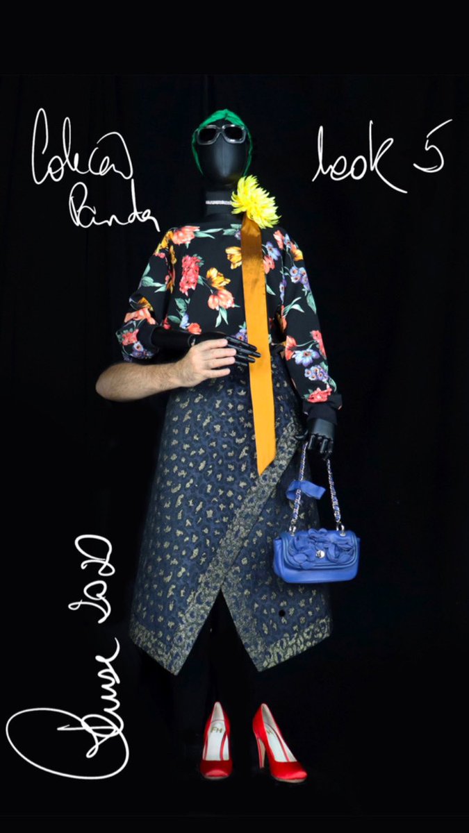FauseHaten's tweet photo. Coleção Panda 
Look 5
Blusa estampada decote V
Saia em jackard azul e ouro 
Turbante verde

#fausehaten #coleçãopanda2020 #moda #fashion #tafeta #renda #lace #moleton #fleece #couture #hautecouture #fashionphotography #fashionphoto #fotografiademoda https://t.co/h8VxpLm8rS