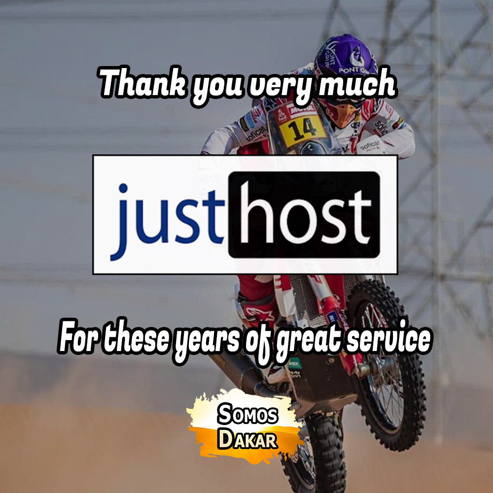 SomosDakar's tweet photo. Agradecemos de todo corazón los años de servicio que tuvimos junto a la empresa #JustHost, que albergó la página https://t.co/HiOG0bMPlh desde sus inicios y nos ayudó mucho en el último tiempo para seguir en línea. Thanks @justhost! https://t.co/Eo3iWsOQWh