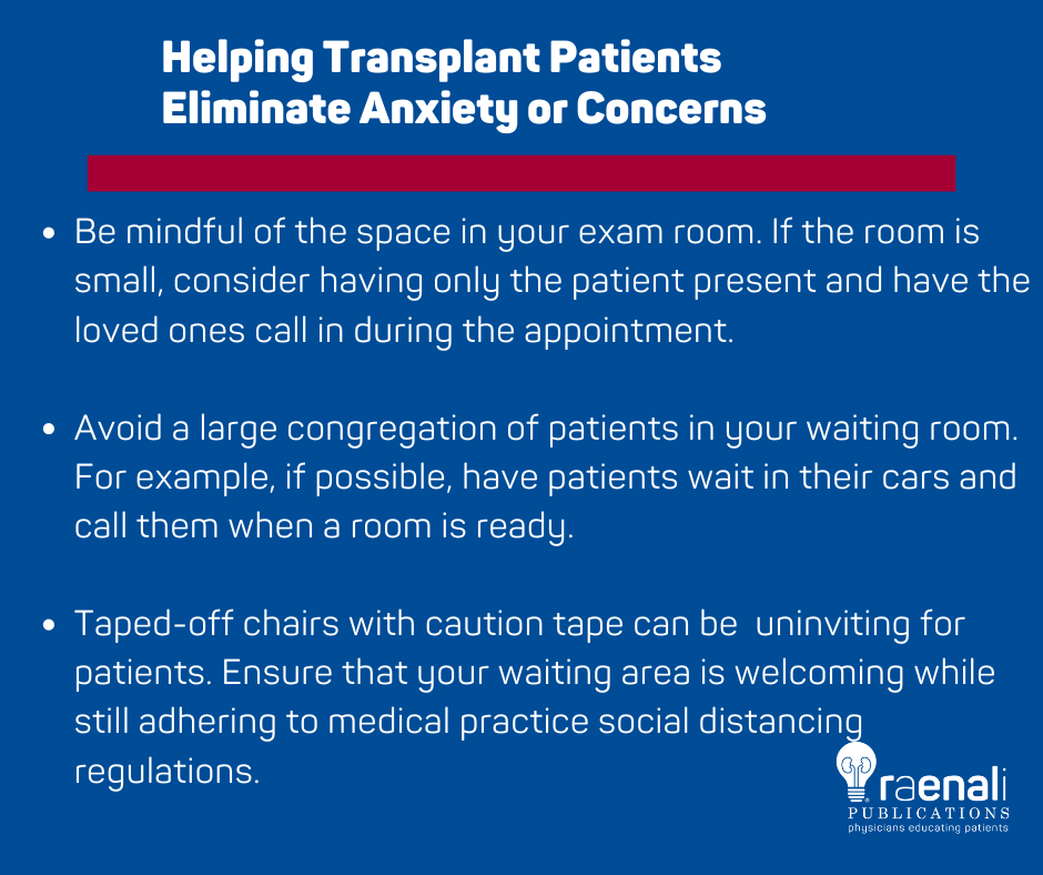 RaenaliPub's tweet photo. As medical practices open, transplant patients may be hesitant to meet face-to-face. When appropriate, allow pts to say if they are  comfortable receiving treatment during office visits or w #telemedicine appts. #transplant #patients  #CKDEducation. https://t.co/fI5d3wQ9Ye https://t.co/rRSem8LTHs