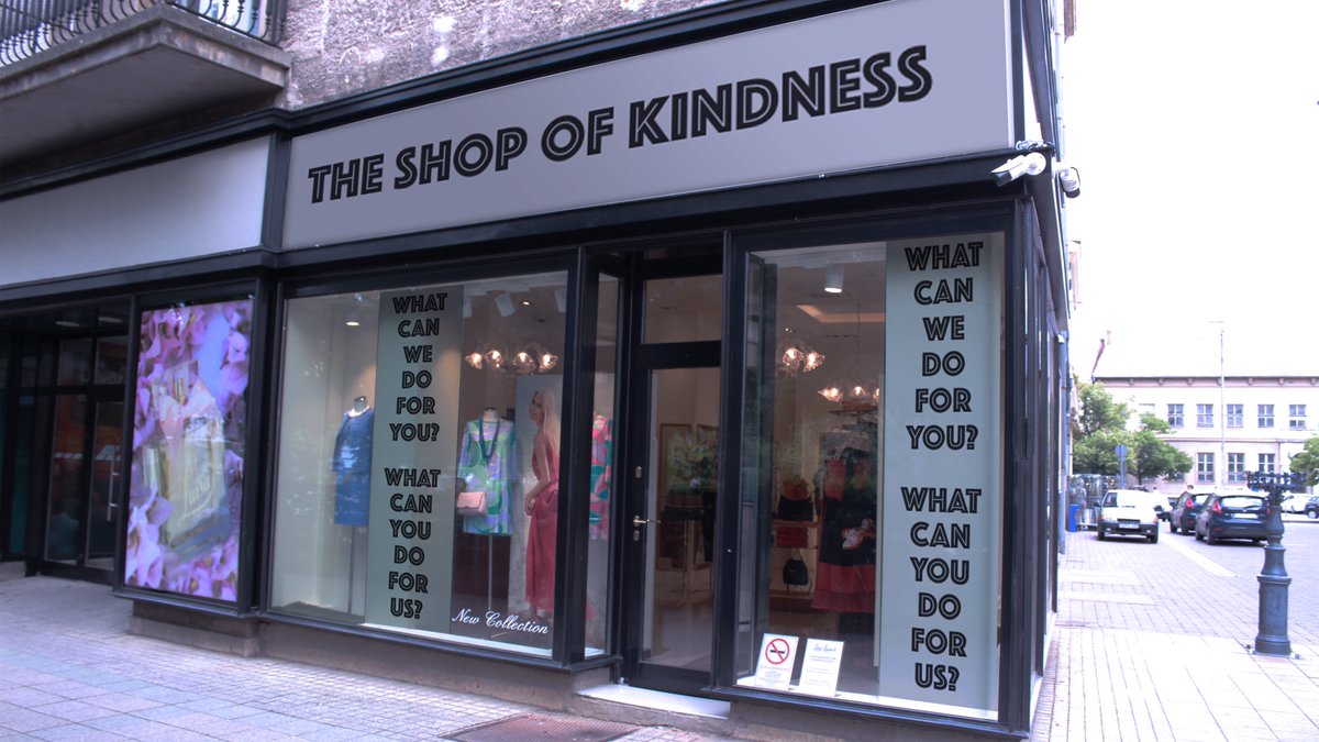 THE SHOP OF KINDNESS Thanks to everyone who expressed their support for my idea - a shop where people exchange good deeds &amp; the currency is kindness. In empty retail spaces &amp; online. A Freecycle of promises, a pop-up swap-shop of vows. Supported by the brilliant <a href="/people_united/">UNITED People Power UK</a>