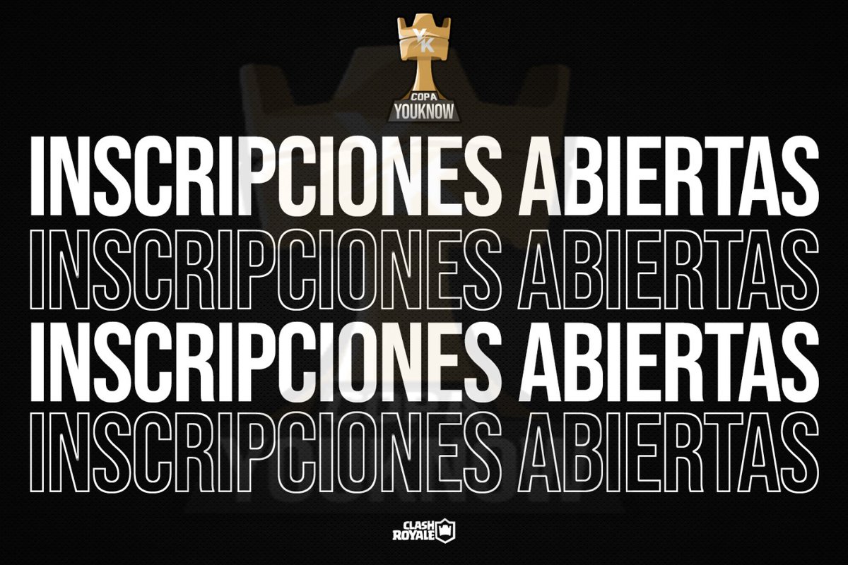 #ClashRoyale | #CopaYouKnowII

📋 Requisitos:

Seguir a
- @NataHz2002
- <a href="/YouKnowLeague1/">YouKnow League 🏆</a>

Suscribirse a youtube.com/c/PadawansGame… 📺

Dar RT 🔄 y mencionar a dos equipos 🛡️

Mandar requisitos por MD 🌟

¡No te quedes fuera! 🏆
