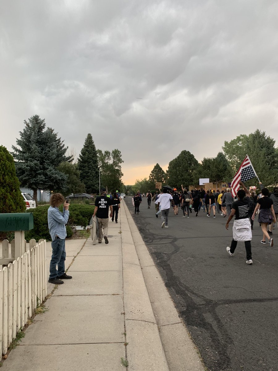 Residents watching the march