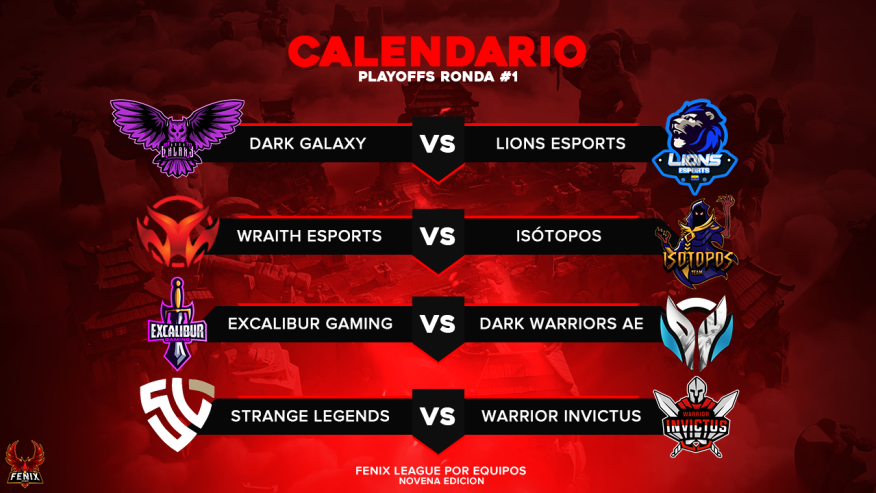 CR | Fenix League

Playoffs 8avos de Final 💪🏆

Arrancamos nuestra etapa final de la competencia, grandes equipos que se jugaran el todo por el todo 

¿Comenten que equipos creen que llegaran a la final? 🔥