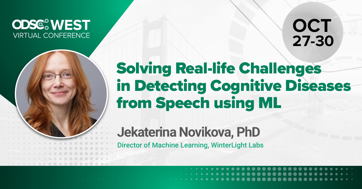 _odsc's tweet photo. #ODSC West Virtual Conference Speaker: https://t.co/NbigiXM04S
#MachineLearningLearning #DataScience #Healthcare @JNov21602962 @winterlightlabs https://t.co/NQASlatx1r