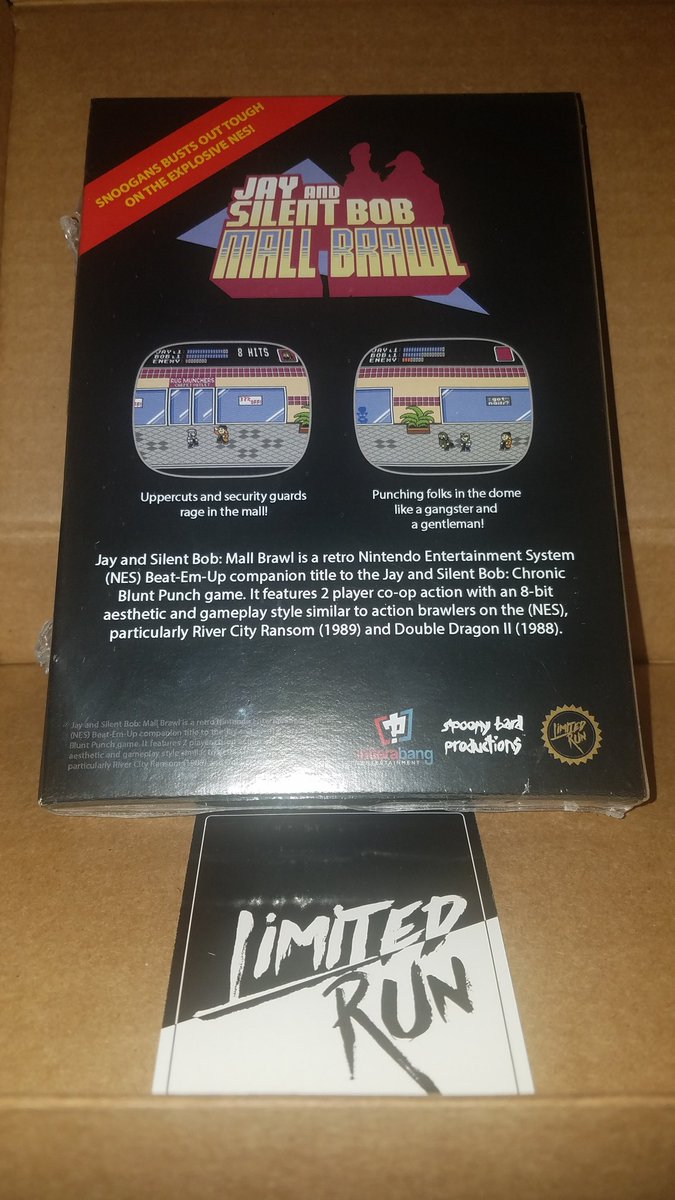 UMKShock's tweet photo. Of my 1400 or so games the only ones I buy online are #homebrew. This arrived today! #JayandSilentBob #MallBrawl from @LimitedRunGames. For the record, I'm not a fan of Kevin Smith but I live 2 traffic lights from the #QuickStop.
#cartcollecting #NES #Nintendo #8bit #retrogaming https://t.co/tby4o4FR6s