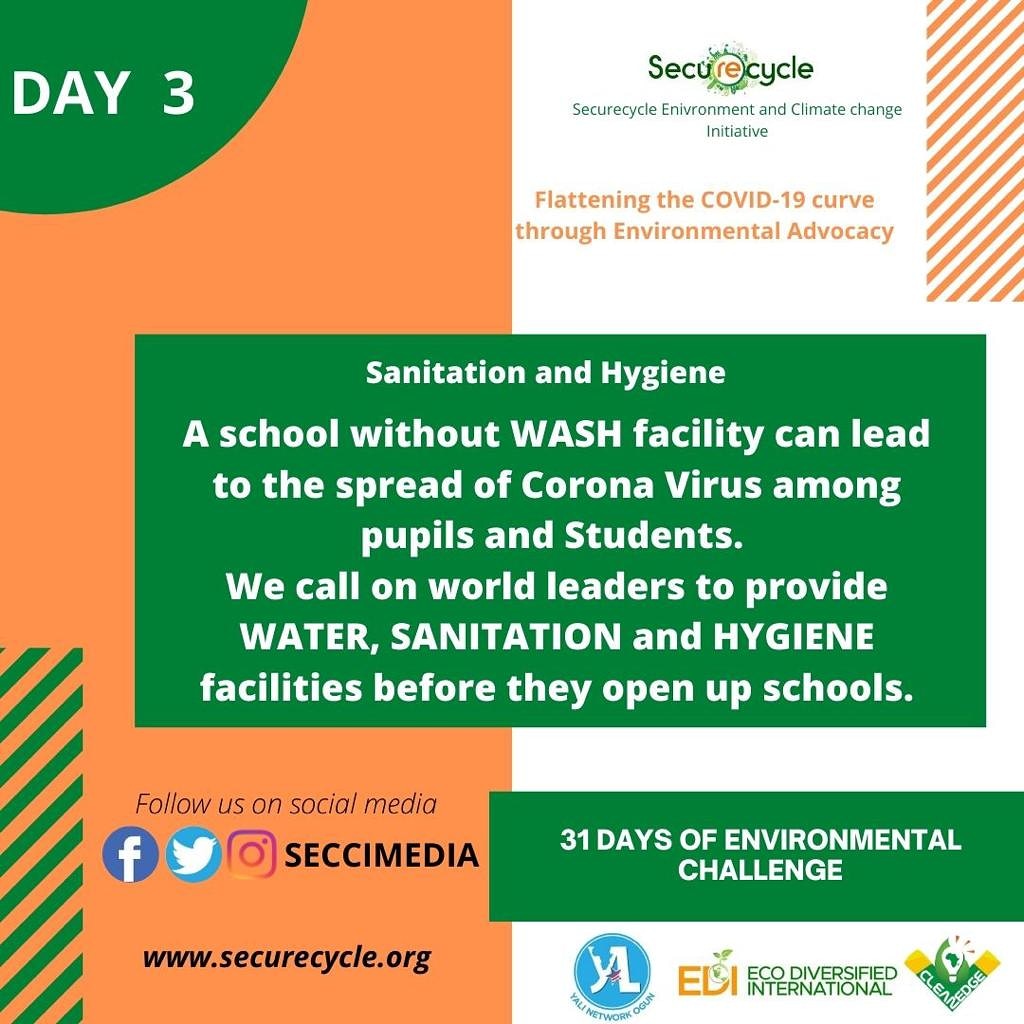 #saferenvironment #sanitation #hygiene #environment #campaign #COVID19 #advocacy #econetwork #schoolsreopening @SECCImedia #ogsg @OgsgUpdate