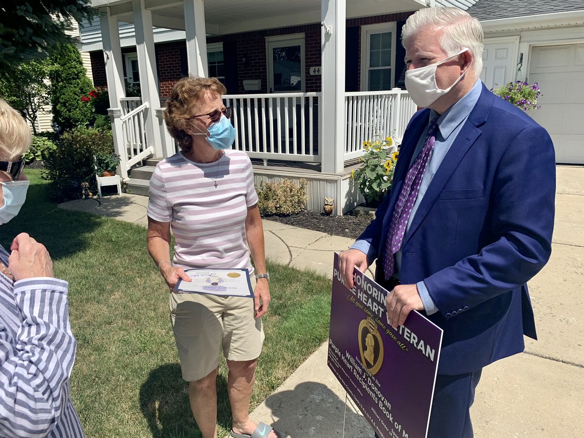 ErieCountyClerk's tweet photo. Just one day before his 23rd Birthday, George T. Cannon, Jr. was wounded in action during the Battle of Po Valley. He was a WWII Army #PurpleHeart #Veteran. I was honored to show his daughters his name now listed in the Book of Merit. #PurpleHeartWeek https://t.co/tTZS6ZeTMQ