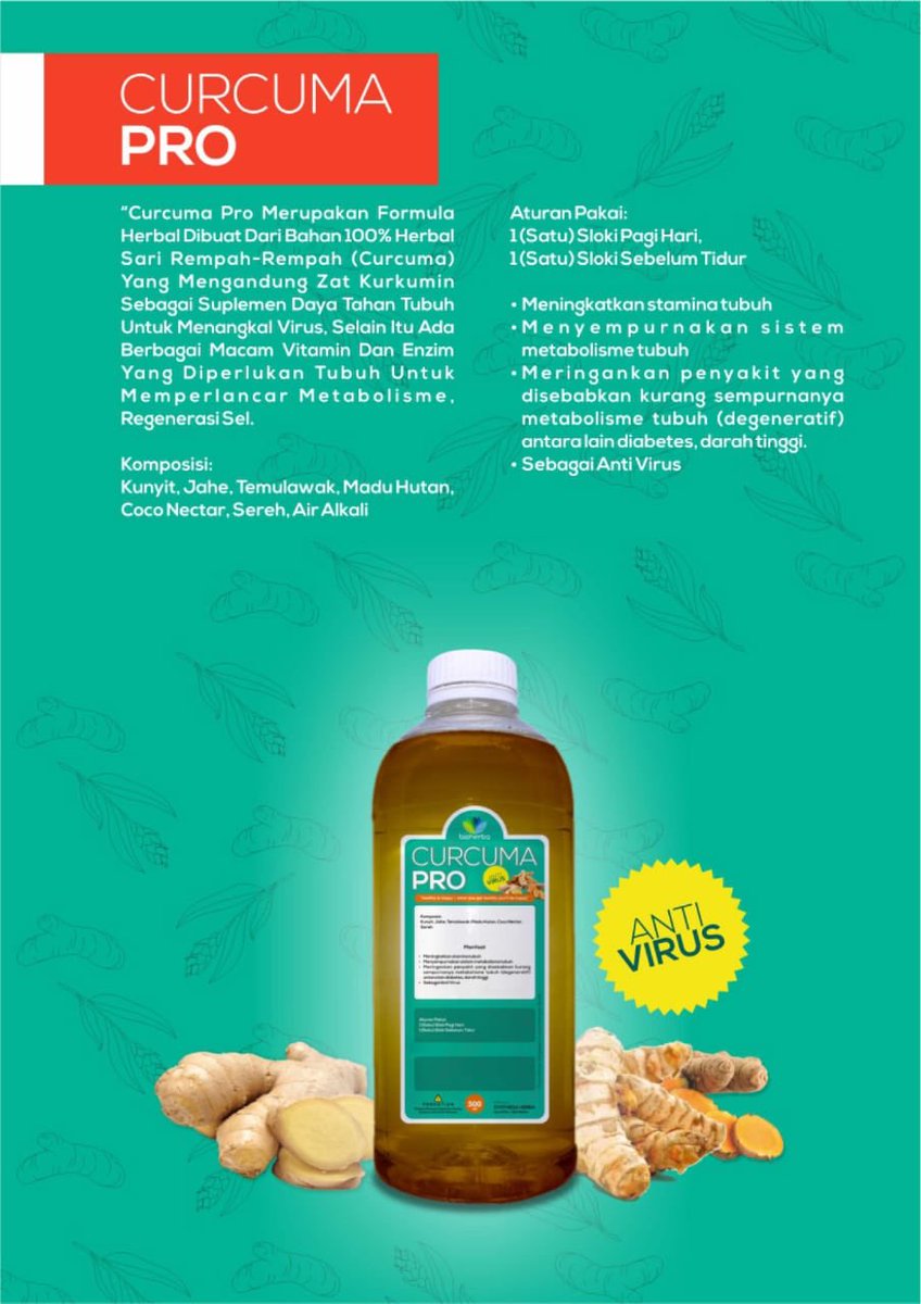 basukids1's tweet photo. 𝗣𝗔𝗞𝗘𝗧 𝗖𝗢𝗩𝗜𝗗
Memperkuat imun
Meperkuat antivirus
Manambah daya tahan
Meningkatkan stamina
Sempurnakan metabolisme
Mendetox organ tubuh
𝙲𝚄𝚁𝙲𝚄𝙼𝙰 𝙿𝚁𝙾, 𝙱𝙰𝚆𝙰𝙽𝙶 𝙷𝙸𝚃𝙰𝙼, 𝙱𝙸𝙾 𝙼𝙴𝚃𝙰
https://t.co/sBUCTnBxEZ
https://t.co/LH148ondVr https://t.co/heY9DcZu79
