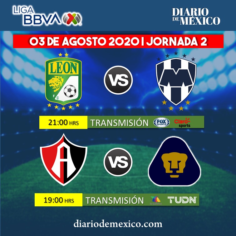 ddmexico's tweet image. #Apertura2020 #futmx 
👉Estos son los duelos para la segunda jornada de la #LigaMX ⚽️ #Guard1anes2020 👇