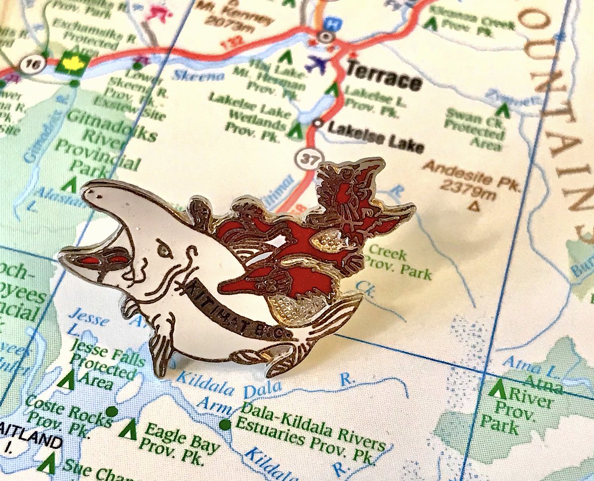 24. KITIMAT- Is that a fox riding a whale?- The fox is DELIGHTED, the whale is ANGRY, I have no idea what any of this has to do with Kitimat- Secondary pin is also good and on theme for the town