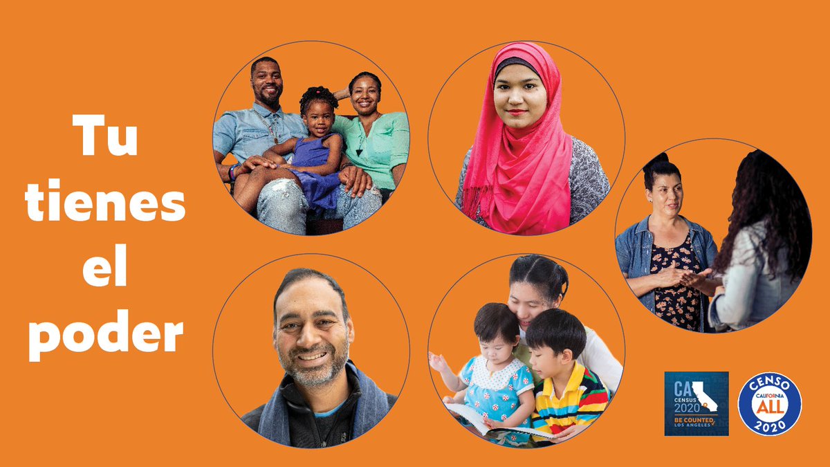 Graphic of circles depicting different people and Spanish text that reads tu tienes el poder