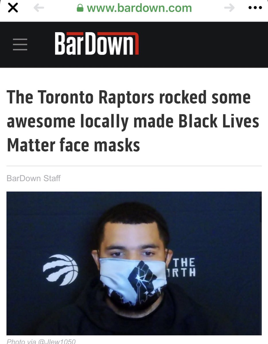 It’s been 7 days, 173hrs, 10245 minutes since <a href="/FredVanVleet/">Fred VanVleet</a> and <a href="/Nick_Nurse_NBA/">Nick Nurse</a> of the Toronto <a href="/Raptors/">Toronto Raptors</a> were first seen in #BLM mask. But who’s counting 😎. <a href="/BarDown/">BarDown</a> bardown.com/the-toronto-ra…