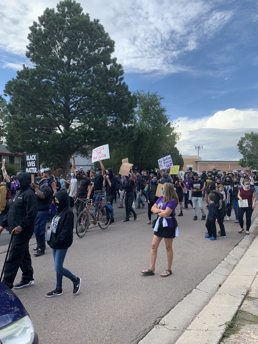 Protesters heading back to the trailhead