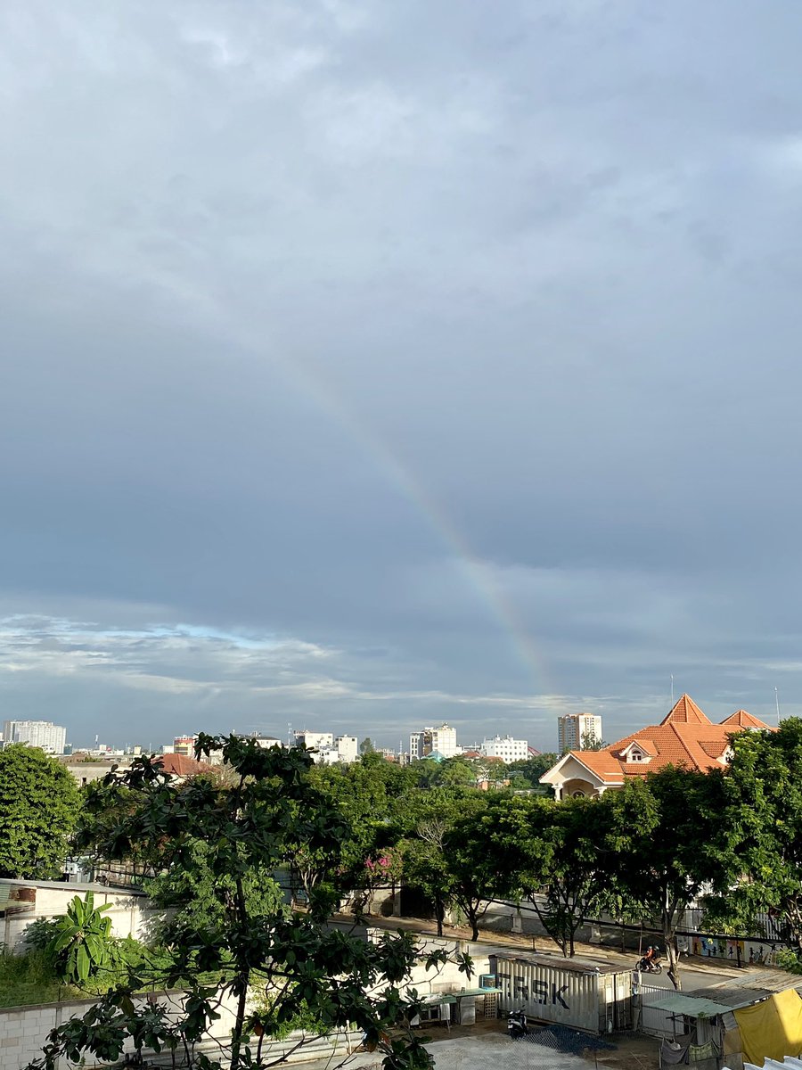 A rainbow over Saigon this morning as we begin orientation week at #ishcmcib. I’ll be joining in virtually for now!