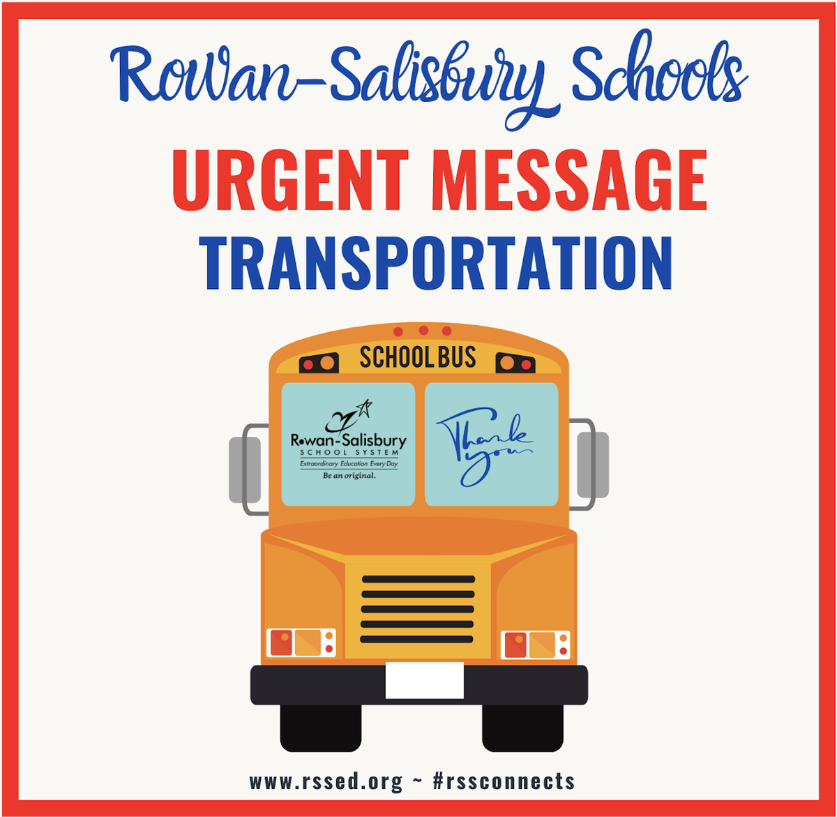 *Help us reach all RSS families* 

Only Ss signed up to ride school buses will be allowed to do so. It’s critical to contact your school ASAP!! 
 
Please share. We need your help, &amp; the help of our community, to make this a safe &amp; enriching school year. 

Thank You!

#RSSconnects