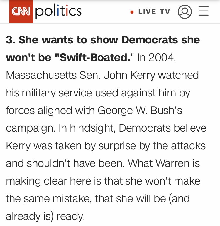 It is amazing that one of the “5 things we learned” from  @ewarren’s test isn’t “Elizabeth Warren is not actually Native American.”Astute observations as always,  @CillizzaCNN