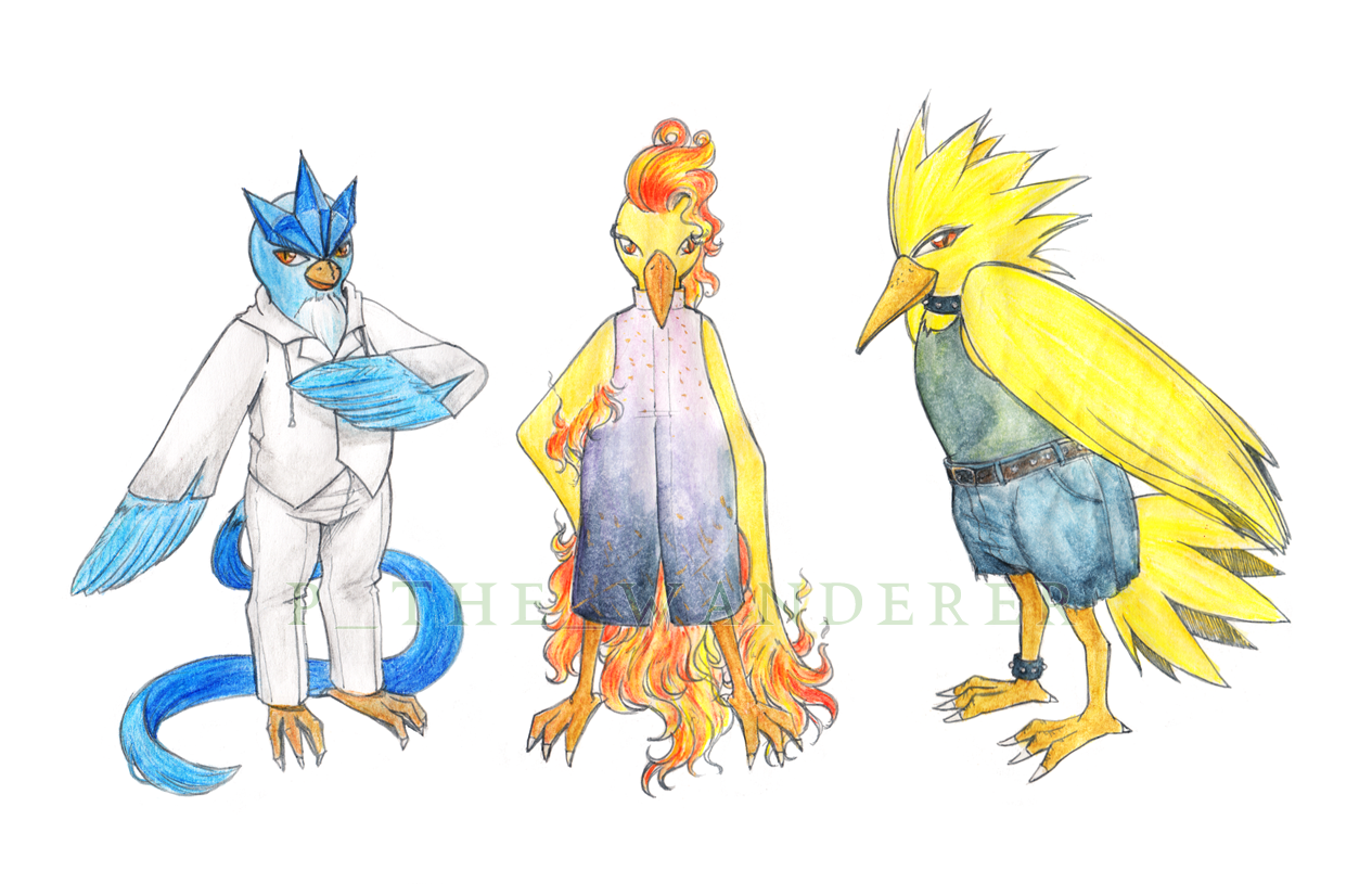 Drawing Articuno, Zapdos and Moltres 